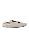 Prada Collapse Re-nylon And Suede Elasticized Sneakers In Nude