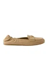 Prada Round-head Flat Shoes In Brown