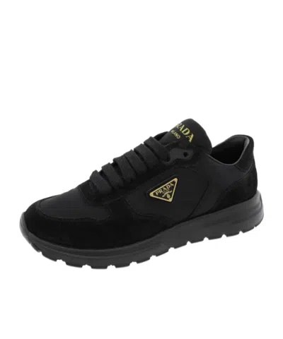 Prada Prax 2.0 Re-nylon And Suede Sneakers In Black
