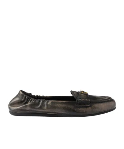 PRADA PRADA TRIANGLE-LOGO LOAFERS