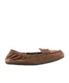 Prada Round Head Loafer Shoes In Brown