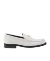 Prada Brushed Leather Loafers In White