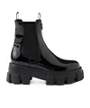 Prada Round-head Short Boots In Black