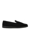Prada Versatile Round Toe Suede Loafers In Black
