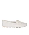 Prada Suede Driving Loafers In Nude