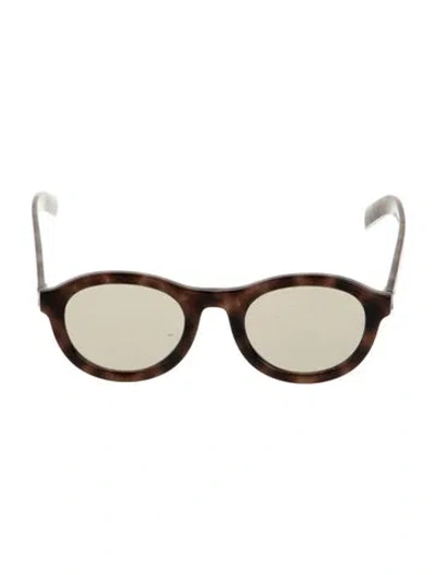 Pre-owned Prada Round Mirrored Sunglasses In Brown