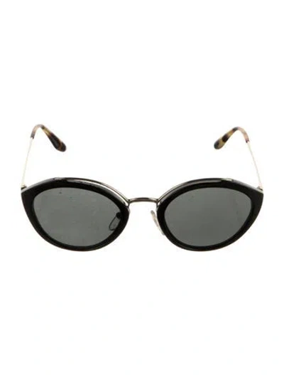 Pre-owned Prada Round Mirrored Sunglasses In Gold