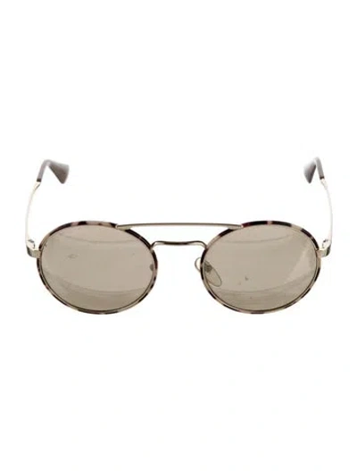 Pre-owned Prada Round Mirrored Sunglasses In Neutral