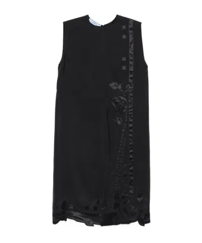 Prada Round-neck Dress In Black