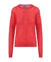 Prada Logo Ribbed-knit Cotton-blend Sweater In Pink