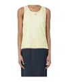 Prada Round Neck Sleeveless Vest In Yellow
