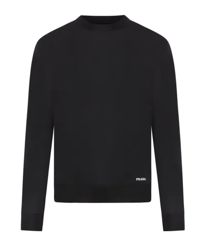 PRADA PRADA LOGO JACQUARD CREWNECK JUMPER