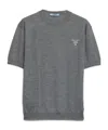Prada Cashmere Crew-neck Sweater In Limestone Ash