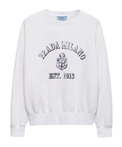 PRADA PRADA LOGO-PRINTED CREWNECK SWEATSHIRT