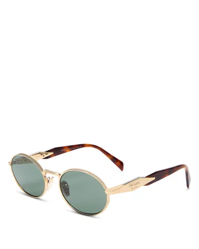 Prada Round Sunglasses, 55mm In Dark Green