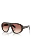 Prada Eyewear Oversized Pilot Sunglasses In Black