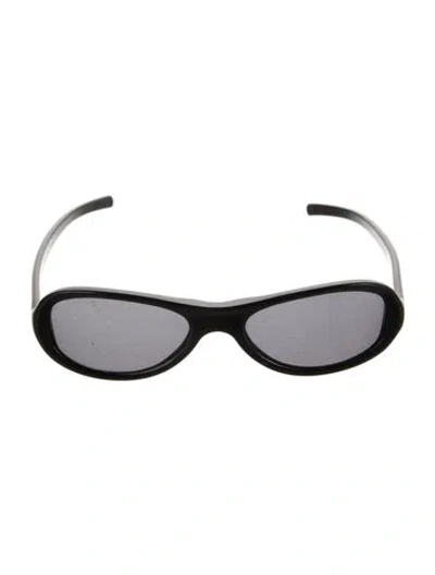 Pre-owned Prada Round Tinted Sunglasses In Black