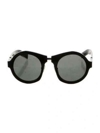 Pre-owned Prada Round Tinted Sunglasses In Black