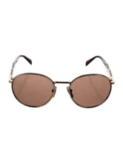 Pre-owned Prada Round Tinted Sunglasses In Black