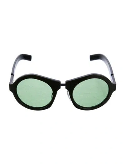 Pre-owned Prada Round Tinted Sunglasses In Black