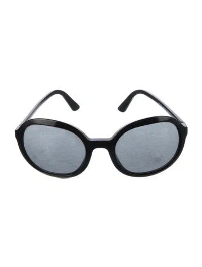 Pre-owned Prada Round Tinted Sunglasses In Black