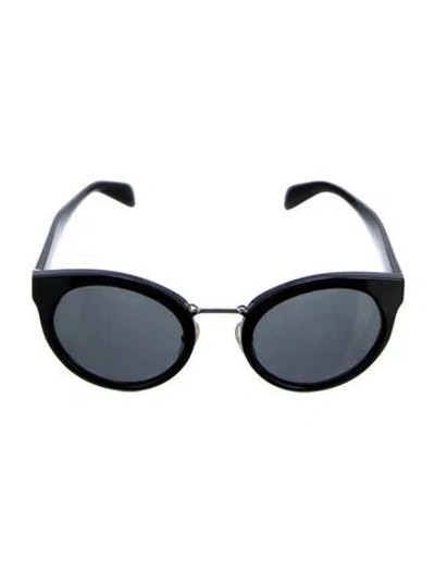 Pre-owned Prada Round Tinted Sunglasses In Black