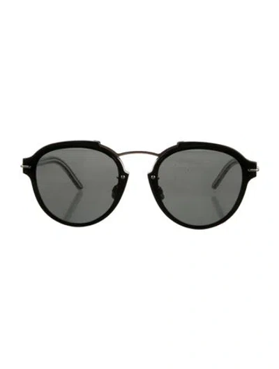 Pre-owned Prada Round Tinted Sunglasses In Black