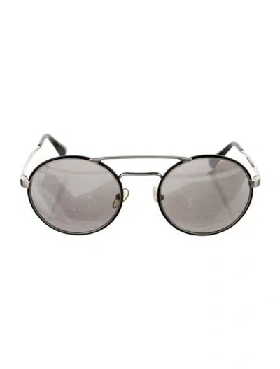 Pre-owned Prada Round Tinted Sunglasses In Black