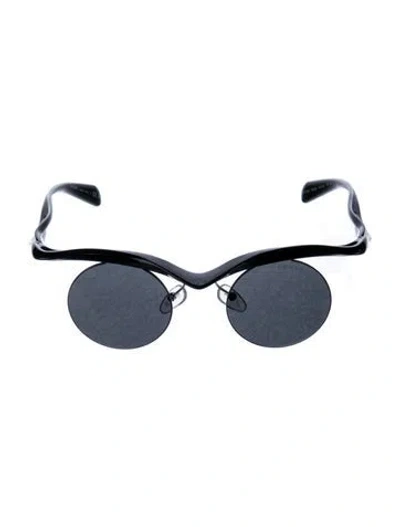 Pre-owned Prada Round Tinted Sunglasses In Black