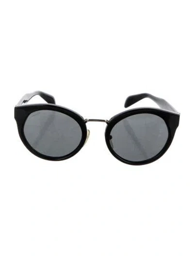 Pre-owned Prada Round Tinted Sunglasses In Black