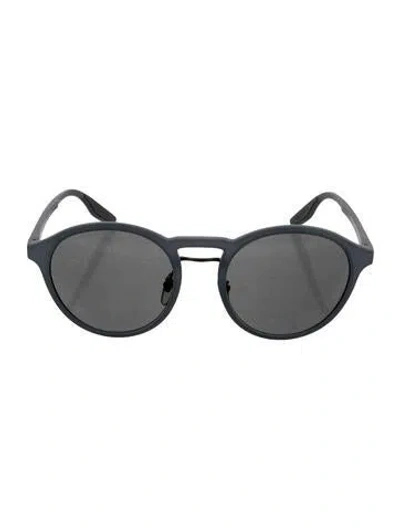 Pre-owned Prada Round Tinted Sunglasses In Blue
