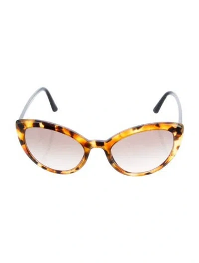 Pre-owned Prada Round Tinted Sunglasses In Brown