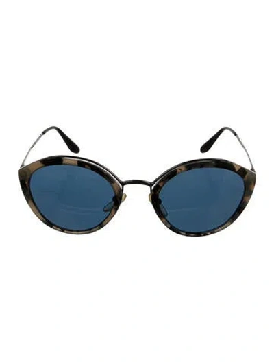Pre-owned Prada Round Tinted Sunglasses In Gray