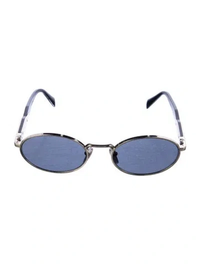 Pre-owned Prada Round Tinted Sunglasses W/ Tags In Black/gold
