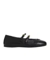 Prada Women Nappa Leather Ballerinas In Black
