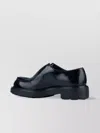 Prada Round Toe Chunky Sole Glossy Finish Loafers