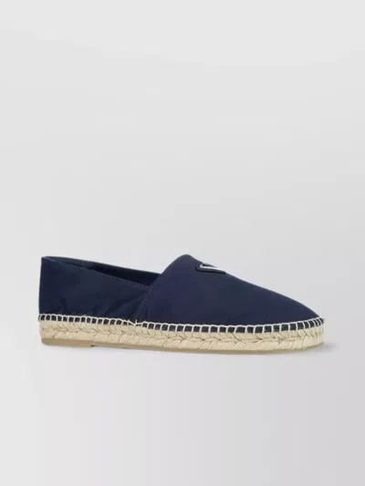 Prada Round Toe Espadrille Sole Shoes In Blue