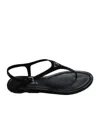 Prada Round-toe Flat Sandals In Black