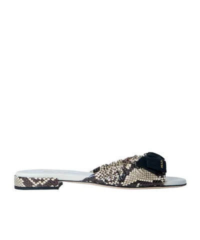 PRADA ROUND-TOE FLAT SANDALS