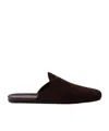 Prada Round Toe Flat Slippers In Brown