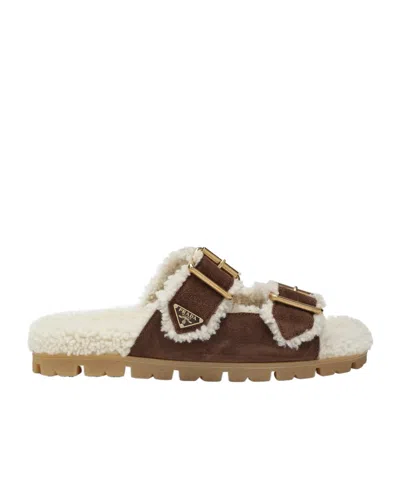 PRADA ROUND-TOE FLAT SLIPPERS