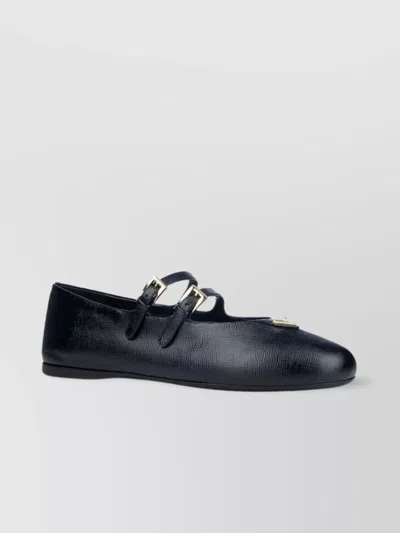 Prada Round Toe Flat Sole Ballerina Shoes