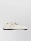 Prada Round Toe Flat Sole Ballerina Shoes In White
