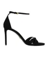 Prada Leather Sandals Open Toe Ankle Strap In Black