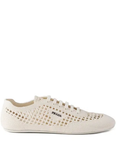 Prada Round-toe Lace-up Sneakers In Multi