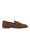 Prada Round Toe Loafers In Brown
