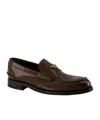Prada Brushed Calf Leather Lace-up Loafers In Black