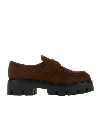 PRADA ROUND-TOE LOAFERS