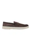 Prada Suede Loafers Round Toe Rubber Sole In Multi