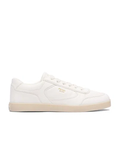 Prada Round Toe Low Top Casual Shoes In Nude